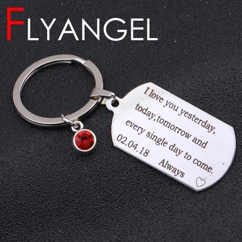 Custom Data Twelve Month Birthstone Fashion Keychain Car Key Tag Lover Valentine's Keyring Gifts Engraved I Love You Today
Custom Data Twelve Month Birthstone Fashion Keychain Car Key Tag Lover Valentine's Keyring Gifts Engraved I Love You Today