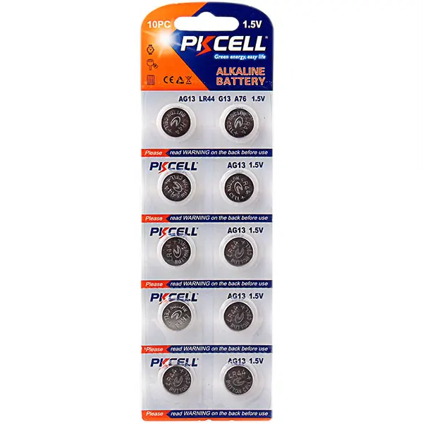 

10pcs PKCELL 1.5V AG13 LR44 L1154 RW82 RW42 SR1154 SP76 A76 357A lr44 SR44 AG 13 Battery button coin Cell Alkaline batteries