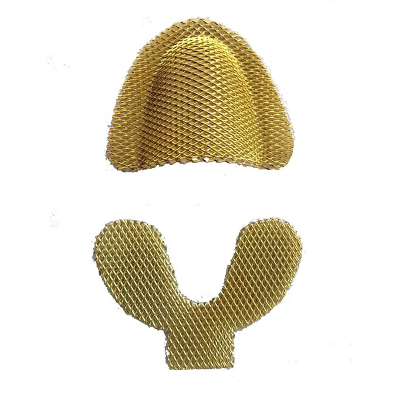 10 Pairs Upper Lower Dental Lab Denture Materials Golden Metal Palatal Reinforcement Mesh for Acrylic Partial Denture Materials
10 Pairs Upper Lower Dental Lab Denture Materials Golden Metal Palatal Reinforcement Mesh for Acrylic Partial Denture Materials