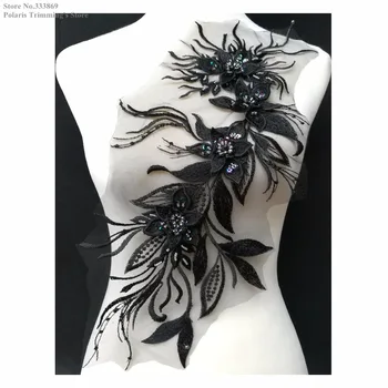 New Handmade Black Sequined Beaded 3D Flower Embroidery Lace Appliques Collar Patches Neckline Apparel Sewing DIY Craft PBNC148E
New Handmade Black Sequined Beaded 3D Flower Embroidery Lace Appliques Collar Patches Neckline Apparel Sewing DIY Craft PBNC148E
