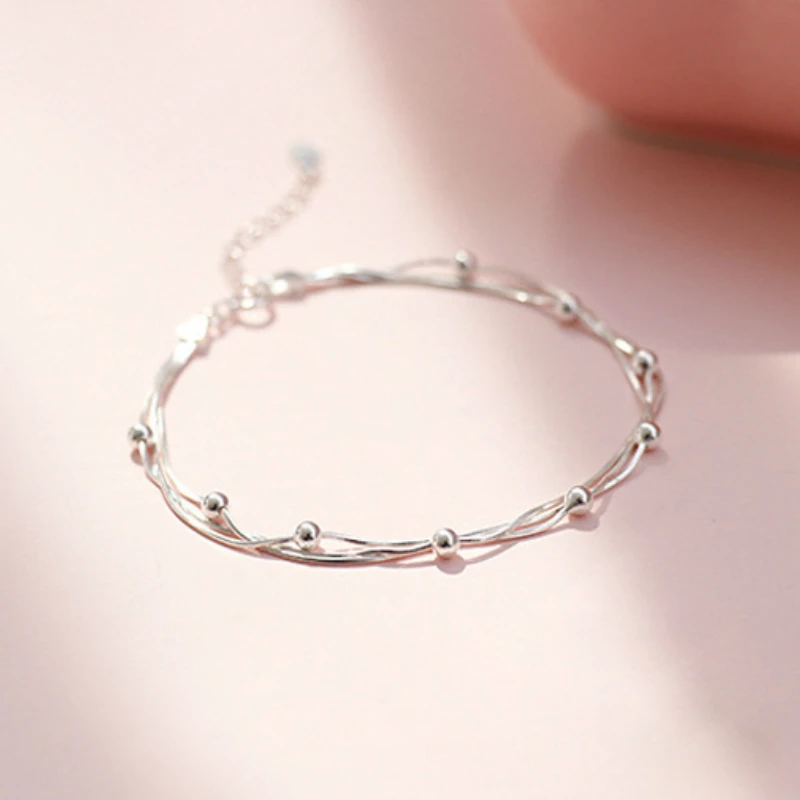 New Silver Jewelry Layered Bead Bracelets 925 Three-layer Lucky Round Beads Bracelet For Women Fashion Bracelet
New Silver Jewelry Layered Bead Bracelets 925 Three-layer Lucky Round Beads Bracelet For Women Fashion Bracelet