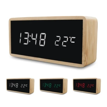 LED Bamboo Wooden Alarm Clock LED Display with Mirror Temperature Digital Watch USB Square Digital Wood Alarm Clock for Children
LED Bamboo Wooden Alarm Clock LED Display with Mirror Temperature Digital Watch USB Square Digital Wood Alarm Clock for Children