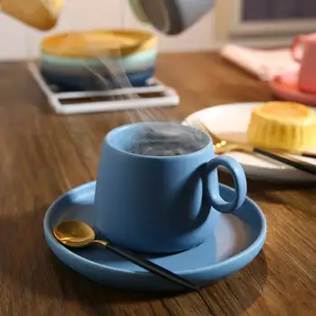300ml Bone China Coffee Mug with Tray Ceramic Milk Juice Lemon Cup Coffeeware set Creative Practical Office Gift Dropshipping
300ml Bone China Coffee Mug with Tray Ceramic Milk Juice Lemon Cup Coffeeware set Creative Practical Office Gift Dropshipping