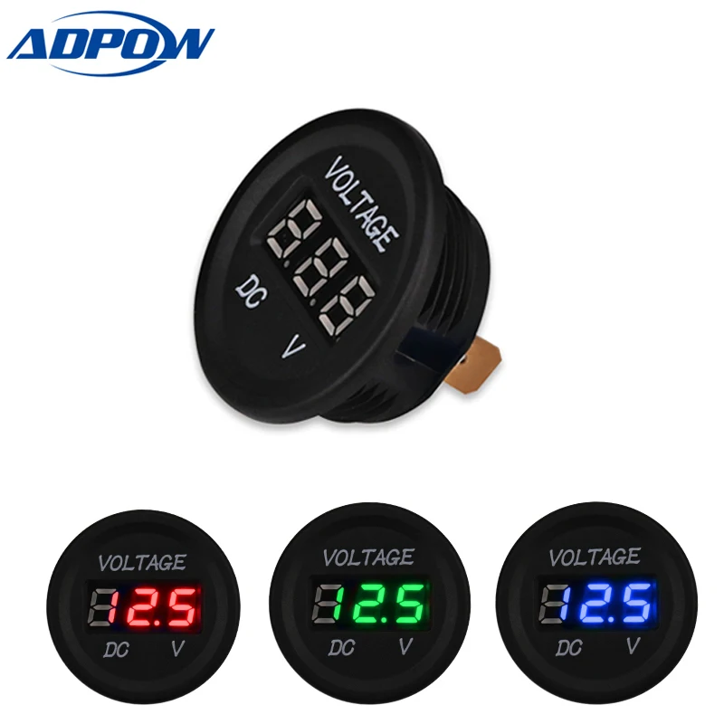 ADPOW Led Display Waterproof Motorcycle Voltmeter Gauge Voltage Meter Led Digital Voltmeter Marine Dc12v-24v For Motorcycle Car
ADPOW Led Display Waterproof Motorcycle Voltmeter Gauge Voltage Meter Led Digital Voltmeter Marine Dc12v-24v For Motorcycle Car