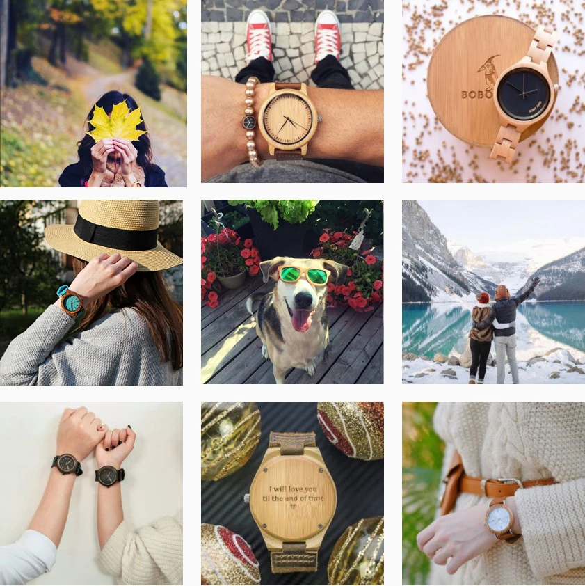 BOBO BIRD Men's Luxury Black & Red Square Wooden Watch BOBO BIRD Men's Luxury Black & Red Square Wooden Watch