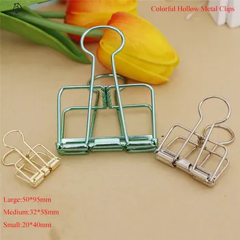 Free Shipping Novelty Solid Color Hollow Out Metal Binder Clips Notes Letter Paper Clips Office Supplies clips para papel
Free Shipping Novelty Solid Color Hollow Out Metal Binder Clips Notes Letter Paper Clips Office Supplies clips para papel