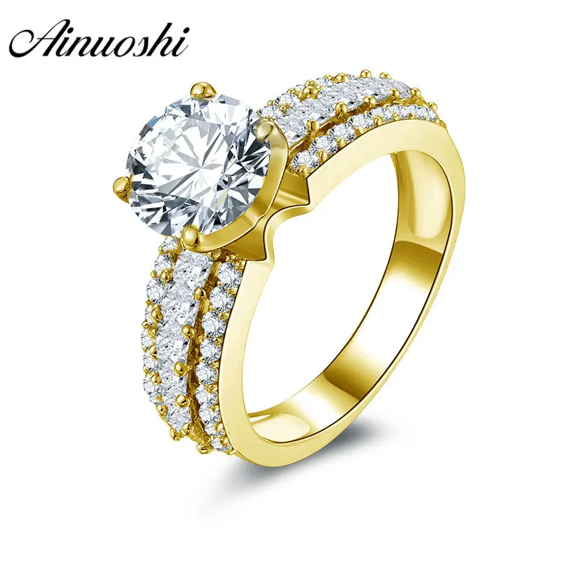 AINUOSHI Luxury Round Ring 14K Solid White/Yellow Gold Triple Pave Setting Band 1.9CT Sona Diamond Wedding Engagement Women Ring
AINUOSHI Luxury Round Ring 14K Solid White/Yellow Gold Triple Pave Setting Band 1.9CT Sona Diamond Wedding Engagement Women Ring