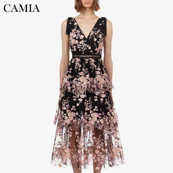 CAMIA dress summer woman High Quality Elegant Embroidered Splicing Women's Dress Bow Sleeveless High Waist women dress elegante
CAMIA dress summer woman High Quality Elegant Embroidered Splicing Women's Dress Bow Sleeveless High Waist women dress elegante