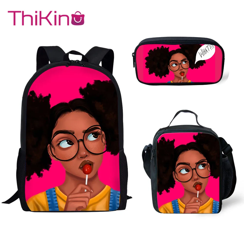 Thikin Children 3D African Black Girls American School Bag Set for Boys Girls Teenagers Primary Travel Backpack Kids Book Bags
Thikin Children 3D African Black Girls American School Bag Set for Boys Girls Teenagers Primary Travel Backpack Kids Book Bags