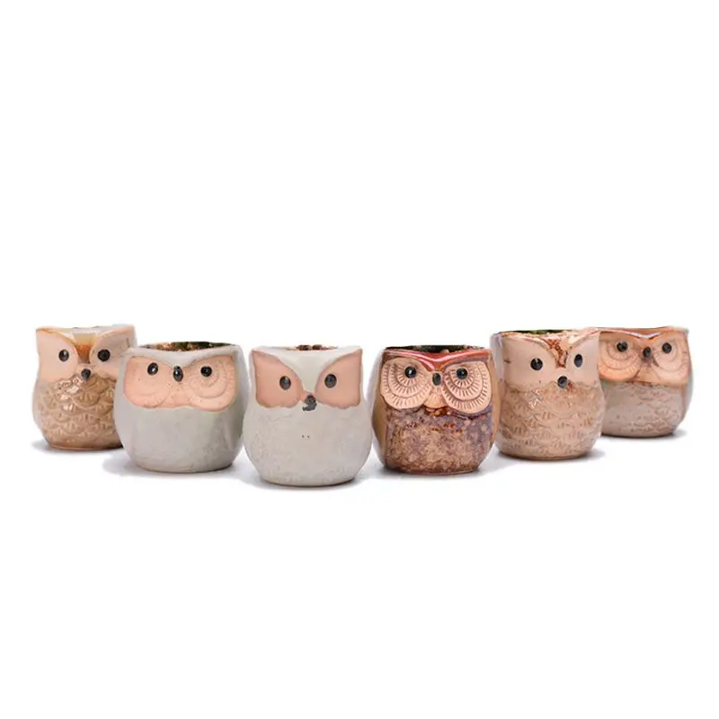 6pcs Ceramic Owl Flower Pots Planters Flowing Glaze Base Serial Set Ceramic Planter Desk Flower Pot Cute Design Succulent
6pcs Ceramic Owl Flower Pots Planters Flowing Glaze Base Serial Set Ceramic Planter Desk Flower Pot Cute Design Succulent