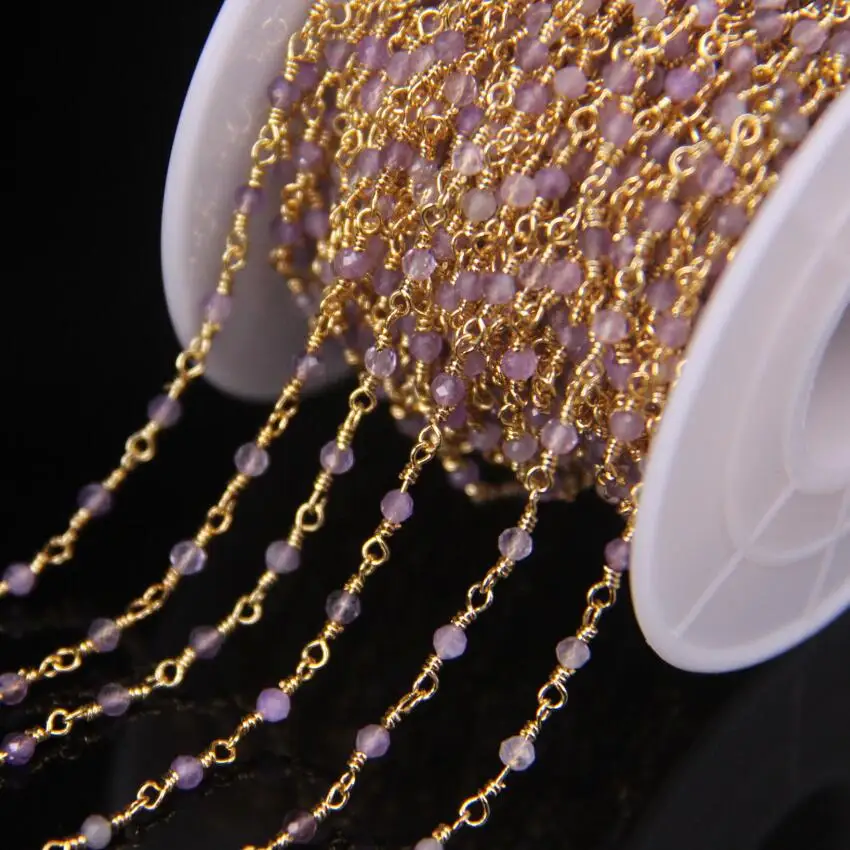 5Meter Natural Amethysts 2mm Faceted Round Beads Rosary Chain,Gold Color Brass Wire Wrapped Necklace Bracelet Sweater Chains
5Meter Natural Amethysts 2mm Faceted Round Beads Rosary Chain,Gold Color Brass Wire Wrapped Necklace Bracelet Sweater Chains