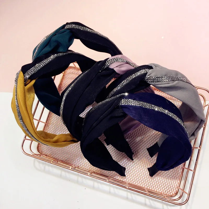 Korea Color Matching Diamond Satin Hair Accessories For Girls Top Knot Cross Hair Band Hair Bow Headbands For Women
Korea Color Matching Diamond Satin Hair Accessories For Girls Top Knot Cross Hair Band Hair Bow Headbands For Women