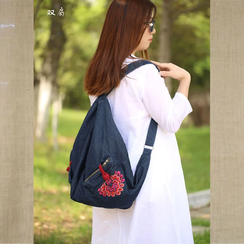 High Quality Ethnic Denim Embroidered Floral Canvas Backpacks for Women Anti theft sac a dos Retro Jeans Travel Shoulder Mochila
High Quality Ethnic Denim Embroidered Floral Canvas Backpacks for Women Anti theft sac a dos Retro Jeans Travel Shoulder Mochila