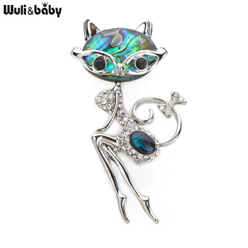Wuli&Baby Rhinestone Natural Abalone Shell Cat Brooches For Women Alloy Metal Sexy Cat Animal Banquet Weddings Brooch Gifts
Wuli&Baby Rhinestone Natural Abalone Shell Cat Brooches For Women Alloy Metal Sexy Cat Animal Banquet Weddings Brooch Gifts