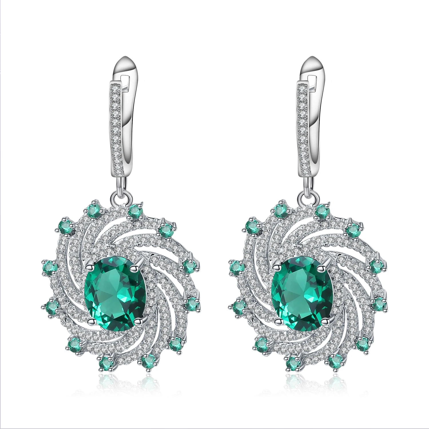 GEM'S BALLET Nano Emerald Green Spiral Shape Earrings Real 925 Sterling Silver Gemstone Drop Earrings For Women Fine Jewelry
GEM'S BALLET Nano Emerald Green Spiral Shape Earrings Real 925 Sterling Silver Gemstone Drop Earrings For Women Fine Jewelry