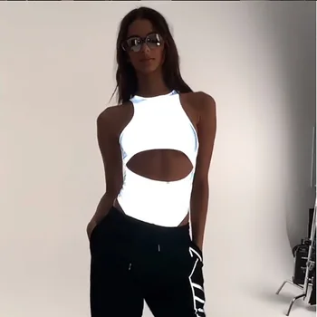 Reflective Silver Hollow Out Sleeveless Bodysuit Summer Clothes for Women Sexy Romper Club Jumpsuits 2019
Reflective Silver Hollow Out Sleeveless Bodysuit Summer Clothes for Women Sexy Romper Club Jumpsuits 2019