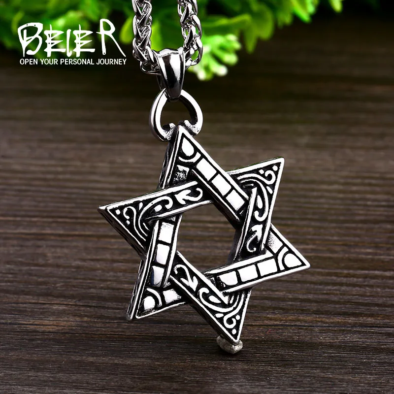 Beier 316L stainless steel Classic vintage star of David Men's pendant Six-pointed star religious fashion symbol jewely LLMP005
Beier 316L stainless steel Classic vintage star of David Men's pendant Six-pointed star religious fashion symbol jewely LLMP005