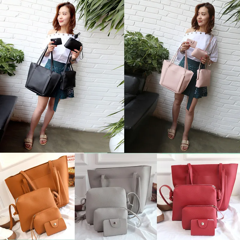 Women Four Set Handbag Shoulder Bags Four Pieces Tote Bag Crossbody Wallet Women bagpack Jan29
Women Four Set Handbag Shoulder Bags Four Pieces Tote Bag Crossbody Wallet Women bagpack Jan29
