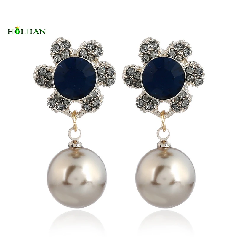 Top Sale Big Round Pearl Pendant Sunflower Mujer Boho moda Drop Earrings Fashion jewelry bohemian brincos For Women Femme 2018 | Украшения