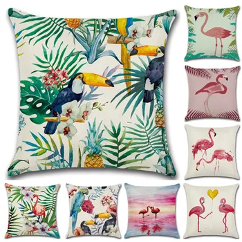 45*45cm Tropical Plant Flamingo Cushion Cover Linen Throw Pillow Car Sofa Floor Home Decoration Decorative Pillowcase
45*45cm Tropical Plant Flamingo Cushion Cover Linen Throw Pillow Car Sofa Floor Home Decoration Decorative Pillowcase