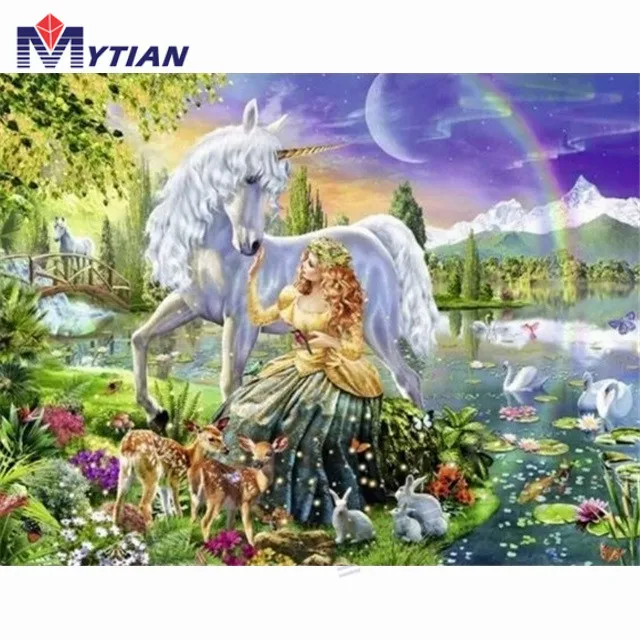 18102225 Princess,Forest Animals,Unicorn,DIY 5D Diamond Painting Embroidery Set Home Decor Mosaic Cross Painting Stitch Wall Sticker Gift