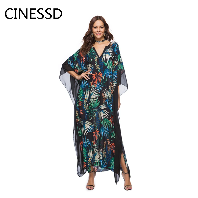 CINESSD Women Print Long Dress V Neck Batwing Sleeves A Line Swing Patchwork Casual Loose Bohemian Mulism Plus Maxi Dresses Robe
CINESSD Women Print Long Dress V Neck Batwing Sleeves A Line Swing Patchwork Casual Loose Bohemian Mulism Plus Maxi Dresses Robe