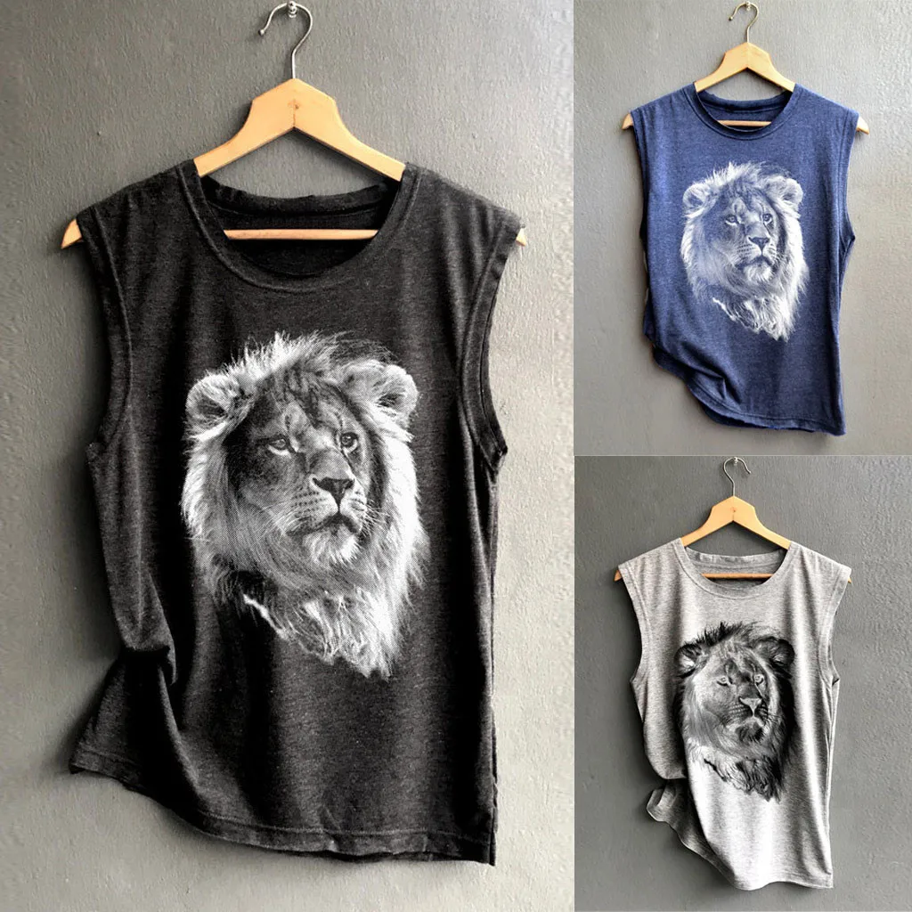 feitong Summer Women Sleeveless Lion Print Shirt Casual Loose Tank Top Soft Comfortable Top 2019 harajuku femme vintage sport
feitong Summer Women Sleeveless Lion Print Shirt Casual Loose Tank Top Soft Comfortable Top 2019 harajuku femme vintage sport