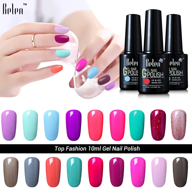 Belen 10ML Pure Color Gel Nail Polish UV LED Organic Soak-off Gel Varnishes Nails Art Salon Semi Permanent Lacquer Base Top Coat
Belen 10ML Pure Color Gel Nail Polish UV LED Organic Soak-off Gel Varnishes Nails Art Salon Semi Permanent Lacquer Base Top Coat