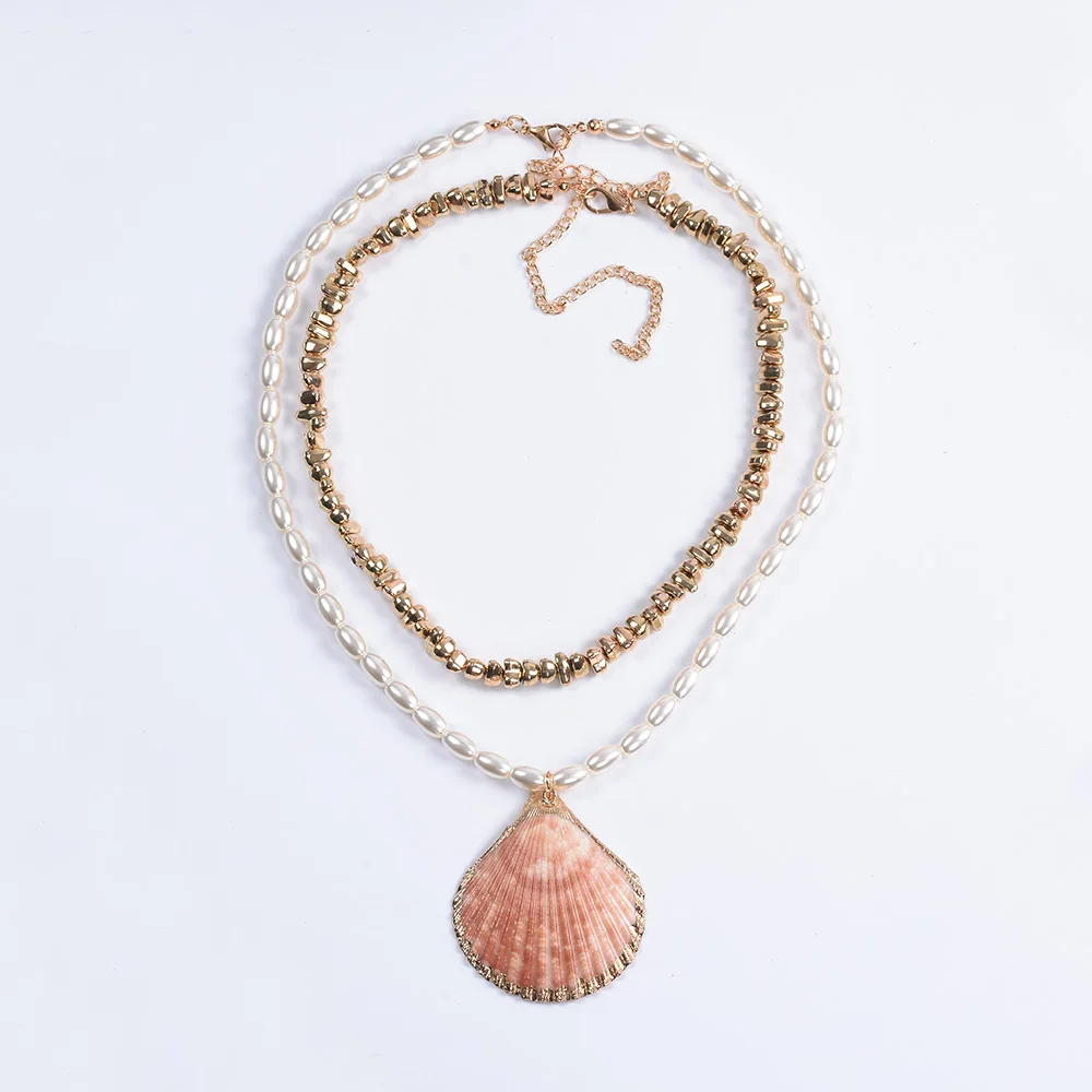 Faux Pearl Metal Beaded Double Chains Necklace Women's Za Necklace Handmade Jewelry Shell Pendants Indian Ethnic Necklace Women
Faux Pearl Metal Beaded Double Chains Necklace Women's Za Necklace Handmade Jewelry Shell Pendants Indian Ethnic Necklace Women