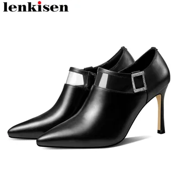 Lenkisen new pvc vintage design metal zipper cow leather oxford pointed toe high heels stiletto crystals buckle career pumps L08
Lenkisen new pvc vintage design metal zipper cow leather oxford pointed toe high heels stiletto crystals buckle career pumps L08
