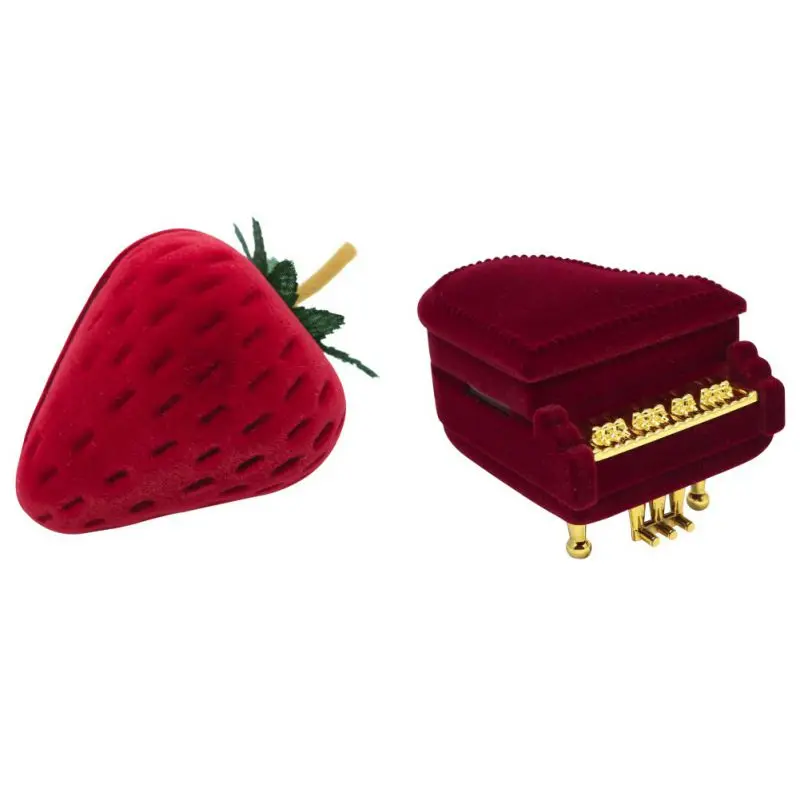 Strawberry Piano Shape Jewelry Storage Boxes Wedding Velvet Earrings Ring Box Jewelry Display Case Gift boxes
Strawberry Piano Shape Jewelry Storage Boxes Wedding Velvet Earrings Ring Box Jewelry Display Case Gift boxes