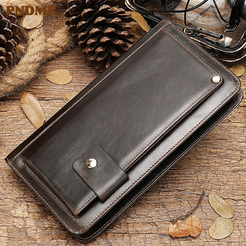PNDME men's genuine leather wallet clutch bag casual fashion personality multi card retro waterproof cowhide credit cards purse
PNDME men's genuine leather wallet clutch bag casual fashion personality multi card retro waterproof cowhide credit cards purse