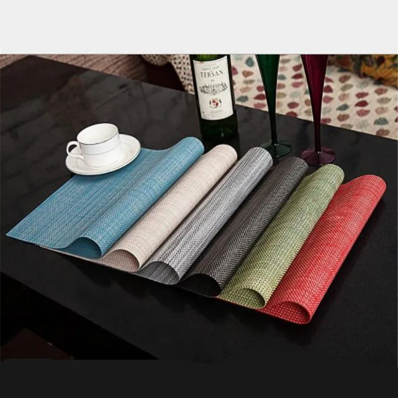 

Modern Style 4/6/8/10pieces Set Tableware Mats Pads Kitchen Table Mats PVC Table Napkin Decorative Placemats for Dining Table