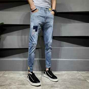 Hole jeans men's tide brand Slim 9 points feet pants Korean version of the trend of summer thin section casual nine points pants
Hole jeans men's tide brand Slim 9 points feet pants Korean version of the trend of summer thin section casual nine points pants