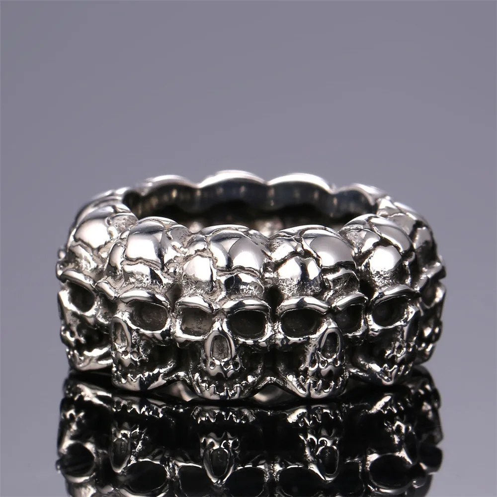 Punk Domineering Skull Rings For Men Vintage knuckle Finger Gothic Jewelry Silver Color Kapala Rock Biker Ring Male Anel
Punk Domineering Skull Rings For Men Vintage knuckle Finger Gothic Jewelry Silver Color Kapala Rock Biker Ring Male Anel