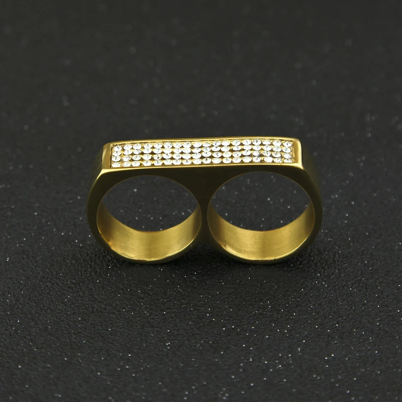 Uwin New Cool Two Finger Rings Hip Hop Full