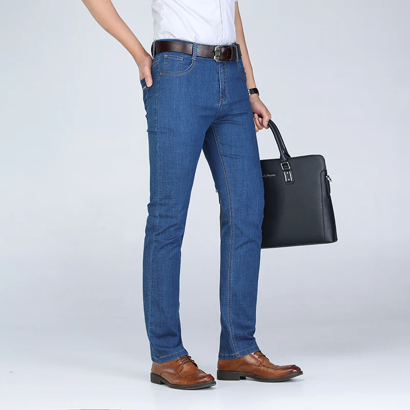 Новинка 2019 мужские брендовые джинсы модные повседневные узкие прямые с высокой