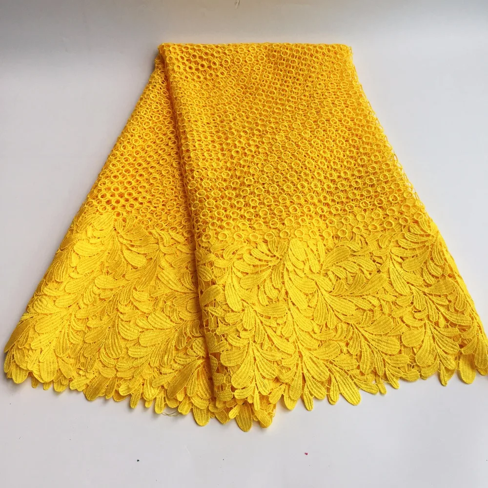 High Quality African Chemical Lace Fabric Water Soluble Yellow Nigerian Guipure Wedding Dress African Lace Fabric SML7419-12
High Quality African Chemical Lace Fabric Water Soluble Yellow Nigerian Guipure Wedding Dress African Lace Fabric SML7419-12
