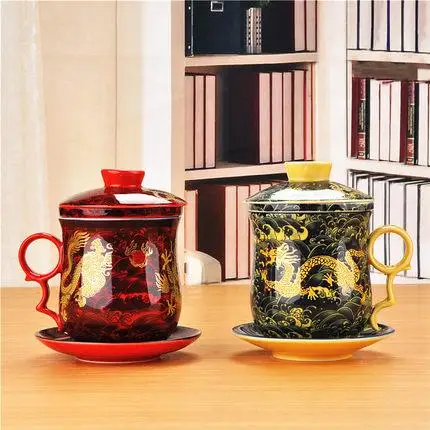 Ceramics Tea Cup Hand Painted Dragon Tea Cup and Saucer Set Porcelain Teacup Classical Office Cup Tea Cup with Filter
Ceramics Tea Cup Hand Painted Dragon Tea Cup and Saucer Set Porcelain Teacup Classical Office Cup Tea Cup with Filter