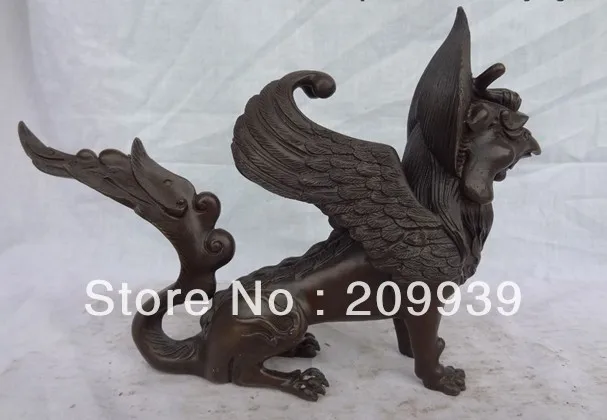00533 11" Chinese Pure Bronze FengShui Unicorn Fly d Winged Redpoll Buddha Statue
00533 11" Chinese Pure Bronze FengShui Unicorn Fly d Winged Redpoll Buddha Statue