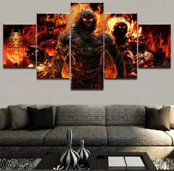 Home Decorative Modular Pictures Framework Canvas Posters And Printed 5 Panel Disturbed Heavy Metal Painting On The Wall Art
Home Decorative Modular Pictures Framework Canvas Posters And Printed 5 Panel Disturbed Heavy Metal Painting On The Wall Art