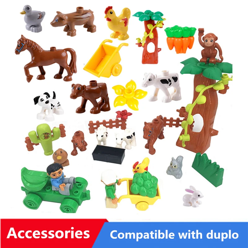 Big Size Diy Building Blocks Accessories Animals Tree Doll Bus Cars Fruit Compatible With Duploee Toys For Children Baby Gifts
Big Size Diy Building Blocks Accessories Animals Tree Doll Bus Cars Fruit Compatible With Duploee Toys For Children Baby Gifts