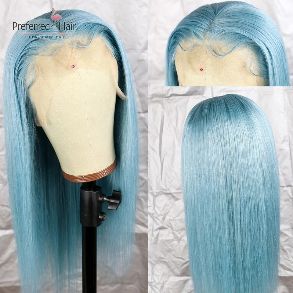 Preferred Brazilian Remy Straight 13x6 Lace Front Wig Light Blue Human Hair Wig Ombre Lace Front Human Hair Wigs For Black Women
Preferred Brazilian Remy Straight 13x6 Lace Front Wig Light Blue Human Hair Wig Ombre Lace Front Human Hair Wigs For Black Women