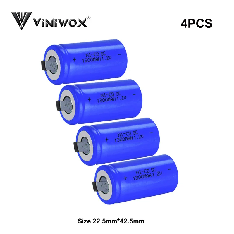 SC 1.2V 1300mAh Ni-CD Power tool Battery cells Rechargeable Battery Cell Power Electric Cordless Screwdriver Elements
SC 1.2V 1300mAh Ni-CD Power tool Battery cells Rechargeable Battery Cell Power Electric Cordless Screwdriver Elements