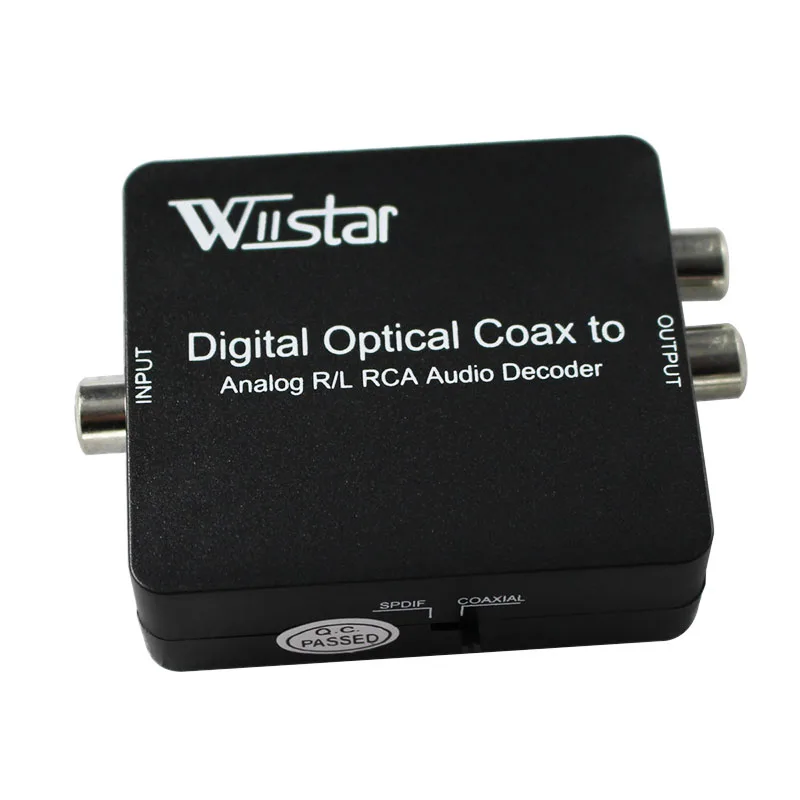 

Wiistar Free Shipping DTS/AC3 Decoder Digital to Analog L/R Audio Decoder & Converter with 3.5mm Audio Jack with optical cable