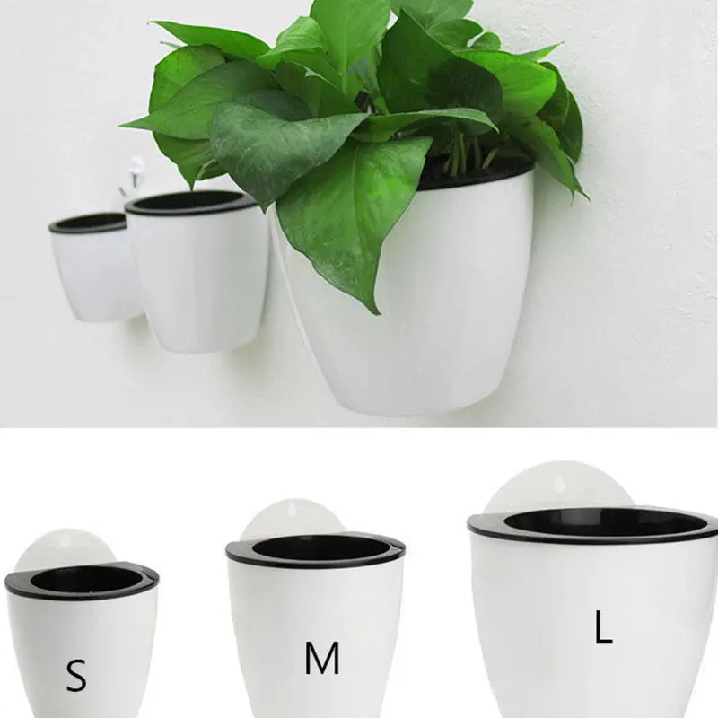 3 sizes Self-Watering Plastic Flower Pot wall hang pot Planter Strong Durable Home Decoration Creative home office Decor
3 sizes Self-Watering Plastic Flower Pot wall hang pot Planter Strong Durable Home Decoration Creative home office Decor