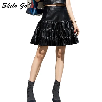 Streetwear Leather Skirts Womens Fashion Layered Ruffles High Waist Sheepskin Genuine Leather Ball Down Skirts Casual Female
Streetwear Leather Skirts Womens Fashion Layered Ruffles High Waist Sheepskin Genuine Leather Ball Down Skirts Casual Female
