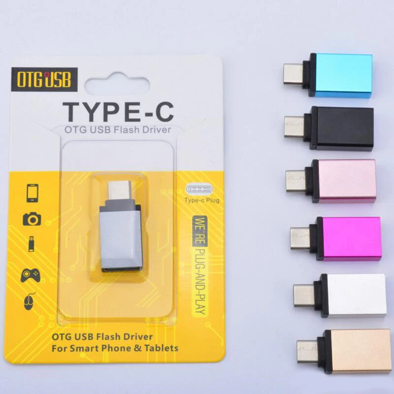 100pcs Metal USB 3.1 Type C OTG Adapter Male to 3.0 A Female Converter Function for Macbook Google Chromebook | Мобильные телефоны