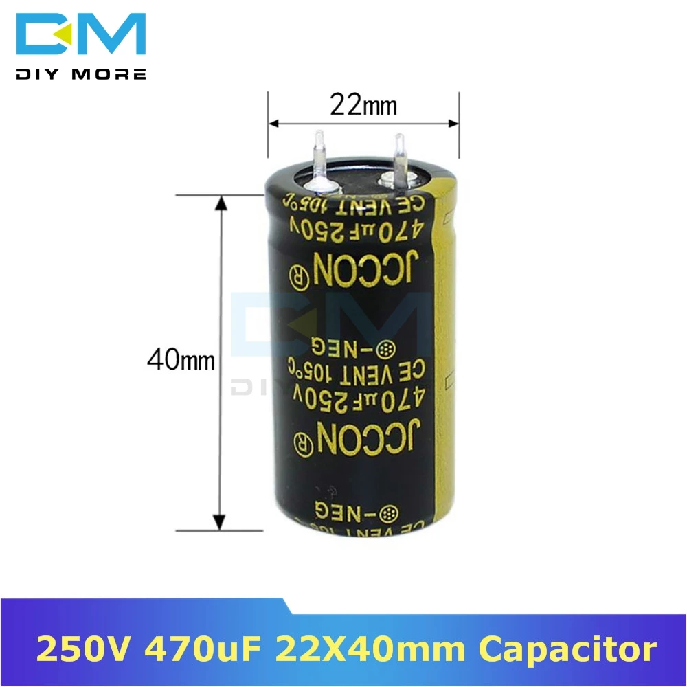 250V 470uF 22X40mm 22X40 Aluminum Electrolytic Capacitor High Frequency Low impedance Through Hole Capacitor 22*40mm diymore
250V 470uF 22X40mm 22X40 Aluminum Electrolytic Capacitor High Frequency Low impedance Through Hole Capacitor 22*40mm diymore