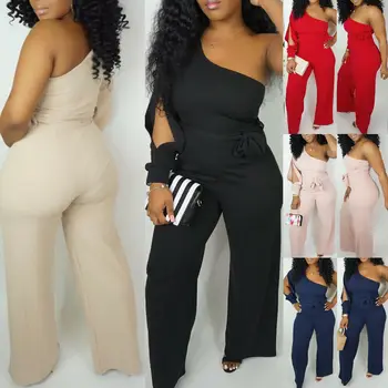 Summer Women Casual One Shoulder Long Sleeve Loose Jumpsuits Ladies Clubwear Solid Playsuit Bodycon Party Romper
Summer Women Casual One Shoulder Long Sleeve Loose Jumpsuits Ladies Clubwear Solid Playsuit Bodycon Party Romper